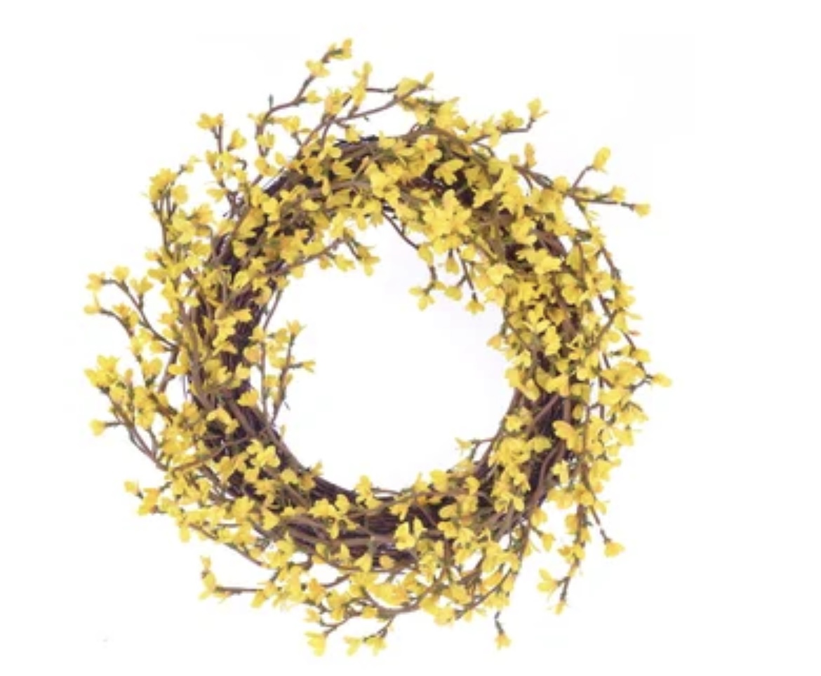 Faux Forsythia Wreath
