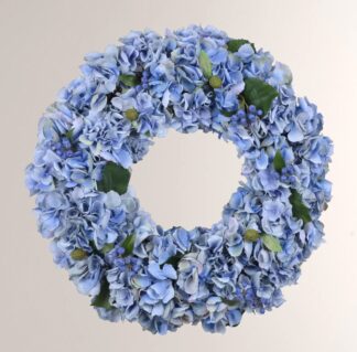 Faux Blue Hydrangea Wreath