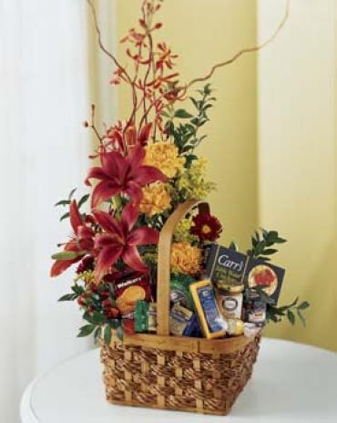 Fresh Flowers & Gourmet Basket