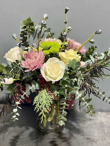 Winter Frost & Peach Glow