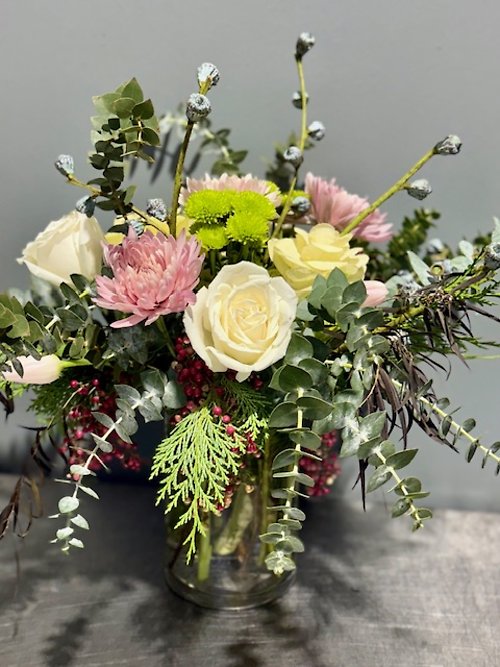 Winter Frost & Peach Glow