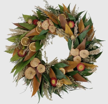 Dried Harvest Fruit Rustic Wreath