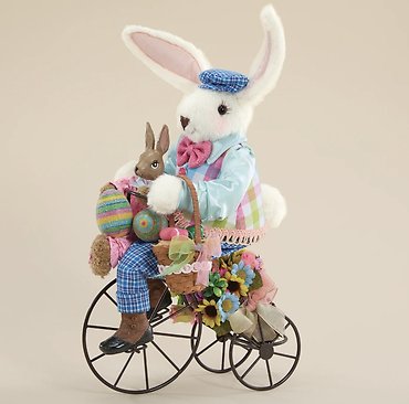 Vintage-style Bunny on Bike