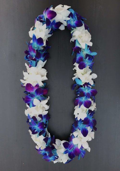 Lei - Blue & White Orchid